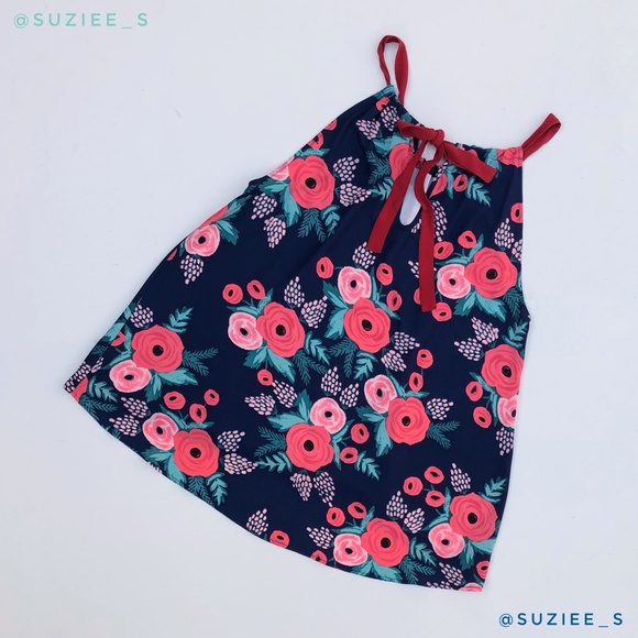 Paper Crown X Rifle Paper Co. Floral Spanish Rose Print Aster Tie Neck Top L - Picture 4 of 12